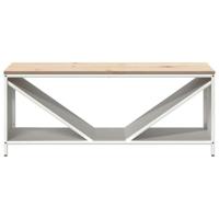 Brandhoutrek met houten blad 100,5x35,5x40 cm wit - thumbnail