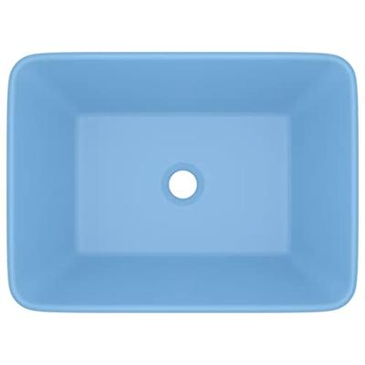 Wastafel 41x30x12 cm keramiek mat lichtblauw