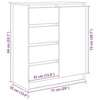 Dressoir met lades 71x35x84 cm spaanplaat gerookt eiken - thumbnail