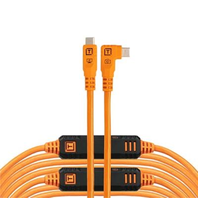 Tether Tools TetherPro Optima 10G USB-C, 31' (9.4m), straight to right orange Tether Tools TetherPro Optima 10G USB-C, 31' (9.4m), straight to right orange