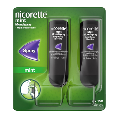Nicorette Mondspray mint 1mg duo verpakking 1 Set