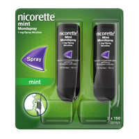 Nicorette Mondspray mint 1mg duo verpakking 1 Set - thumbnail