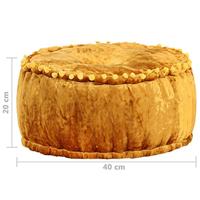 VidaXL Poef rond 40x20 cm fluweel mosterdkleurig - thumbnail