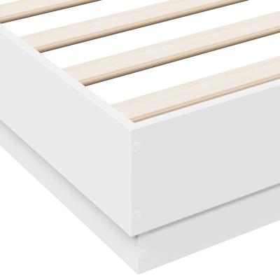 Bedframe bewerkt hout wit 140x200 cm