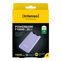 Intenso F10000 Powerbank 10000 mAh Quick Charge, USB PD LiPo USB-A, USB-C Paars Statusweergave - thumbnail