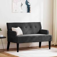 Chesterfield Bank Zwart 112 x 65.5 x 75 cm Fluweel - thumbnail