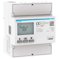 Hager kWh-meter 1-fase en 3-fasen 1 stuk(s)