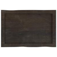 Bureaublad 60x40x4 cm behandeld massief eikenhout donkergrijs - thumbnail