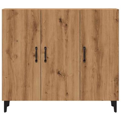 Dressoir 90x34x80 cm bewerkt hout artisanaal eikenkleur