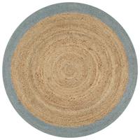 VidaXL Vloerkleed handgemaakt met olijfgroene rand 90 cm jute - thumbnail