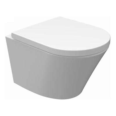 Vesta junior wandcloset rimless verkort met Vesta Junior toiletzitting softclose en quick release glans wit Vesta junior wandcloset rimless verkort met Vesta Junior toiletzitting softclose en quick release glans wit