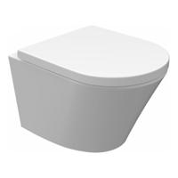 Wiesbaden Vesta junior wandcloset rimless verkort met Vesta Junior toiletzitting softclose en quick release glans wit 32.3451 - thumbnail