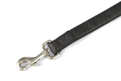 Hondenriem Mac Leather 120cm x 25mm zwart - thumbnail