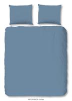 HIP Dekbedovertrek "uni dessin" - Blauw - (140x200/220 cm) - Katoen Satijn - thumbnail