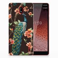 Nokia 1 Plus | TPU Hoesje | Pauw met Bloemen - thumbnail