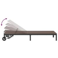 Ligstoel 1-persoon Bruin 60 x 200 x 27cm poly rattan - thumbnail