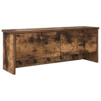 Wandgemonteerde kapstok met plank Gerookt eiken 80 x 20 x 30 cm - thumbnail