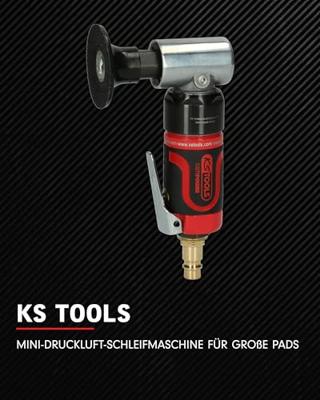 KS Tools 515.5580 SlimPOWER mini-pneumatische slijpmachine voor grote pads, 19000 omw/min.