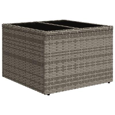 5-delige Loungeset met kussens poly rattan grijs - thumbnail