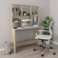 VidaXL Bureau met schappen 110x45x157cm bewerkt hout sonoma eikenkleur - thumbnail