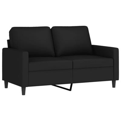 3-delige Loungeset met kussens fluweel zwart - thumbnail