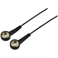 TRU COMPONENTS TC-12356300 ESD-aardingskabel Zwart 1.80 m Drukknop 10 mm, Drukknop 10 mm - thumbnail