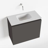 MONDIAZ OLAN 60cm toiletmeubel dark grey. LEX wastafel talc midden geen kraangat - thumbnail