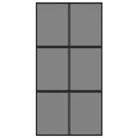 VidaXL Schuifdeur 102,5x205 cm gehard glas en aluminium zwart - thumbnail