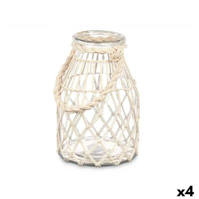 Kaarshouder Gift Decor Wit Transparant Glas Touw 17 x 25 cm 17 x 27 x 17 cm Tin (4 Stuks) Kaarshouder Gift Decor Wit Transparant Glas Touw 17 x 25 cm 17 x 27 x 17 cm Tin (4 Stuks)