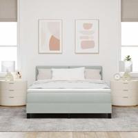 Boxspringbed met matras fluweel lichtgrijs 160x200 cm - thumbnail
