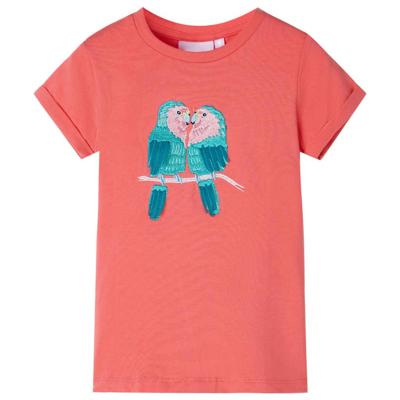 Kindershirt 116 koraalkleurig Kindershirt 116 koraalkleurig