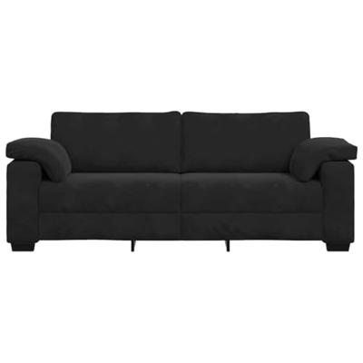 3-zitsbank 220x77x82 cm fluweel zwart
