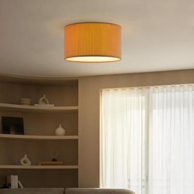 Corduroy Plafondlamp - Cilinder - Karamel - Scandinavische stijl - ø30 x 17 cm - E27 Fitting - Geschikt voor Woonkamers en slaapkamers