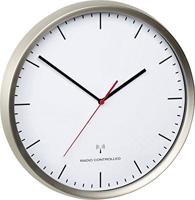 TFA Dostmann 60.3521.02 Wandklok Zendergestuurd 30.5 cm x 48 mm RVS (geborsteld) Slepend uurwerk (geluidsloos) - thumbnail