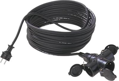 Bachmann 343.174 Stroom Verlengkabel 16 A Zwart 5.00 m H05VV-F 3G 1,5 mm²