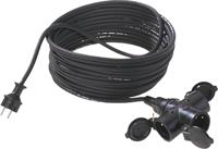 Bachmann 343.174 Stroom Verlengkabel 16 A Zwart 5.00 m H05VV-F 3G 1,5 mm² - thumbnail