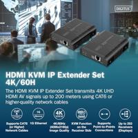 Digitus DS-55355 HDMI-extenderset HDMI, HDMI-ingang, USB, USB-A, USB-A 1.1, RJ45, Micro-USB Via netwerkkabel RJ45 200 m - thumbnail