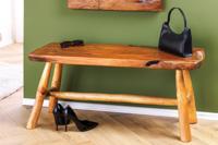 Massieve bank ROOT 100cm Bruin Natuurlijk Teak Boomstam Houten Stut - 44709 - thumbnail