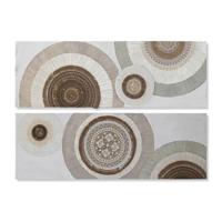Canvas Home ESPRIT Wit Beige Cirkels Scandinavisch 150 x 3 x 50 cm (2 Stuks) - thumbnail