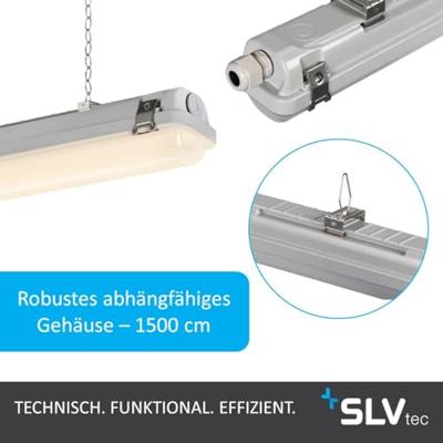 SLV 1007495 Waterproof V DALI 1500 LED-plafondlamp voor badkamer LED 80 W Grijs SLV 1007495 Waterproof V DALI 1500 LED-plafondlamp voor badkamer LED 80 W Grijs