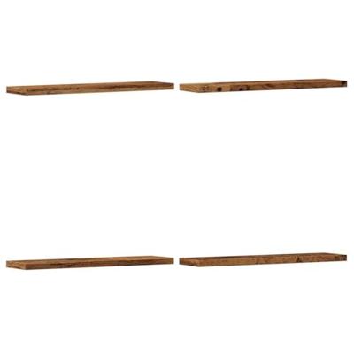 Wandschappen 4 st 40x20x1,5 cm bewerkt hout oud houtkleurig Wandschappen 4 st 40x20x1,5 cm bewerkt hout oud houtkleurig
