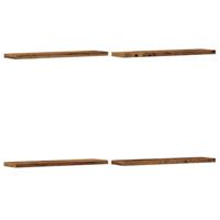 Wandschappen 4 st 40x20x1,5 cm bewerkt hout oud houtkleurig - thumbnail