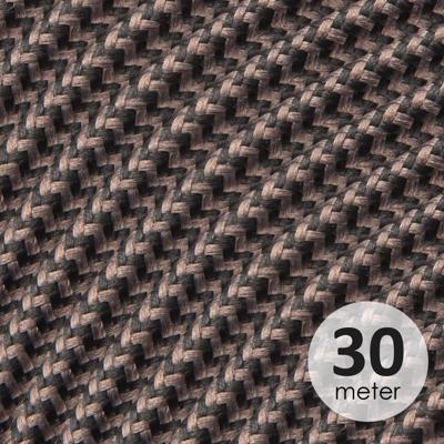 Textiel Kabel - 1 meter lang - Zwart-grijs - Strijkijzersnoer 3 x 0,75 mm met aardingsgeleider - met textielmantel - pendelleiding lampkabel - Accessoires voor lampen - Binnen gebruik