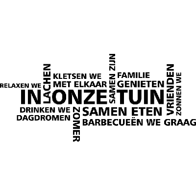 In onze tuin woord cloud - Muursticker