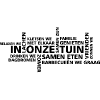 In onze tuin woord cloud - Muursticker - thumbnail