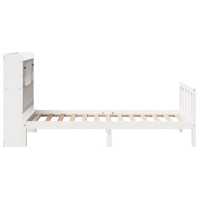 Bed met boekenkast zonder matras grenenhout wit 90x190 cm