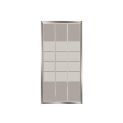 Nisdeur VM Go Avis 80x185cm Schuifdeur 4mm Veiligheidsglas Met Stroken Chroom Nisdeur VM Go Avis 80x185cm Schuifdeur 4mm Veiligheidsglas Met Stroken Chroom