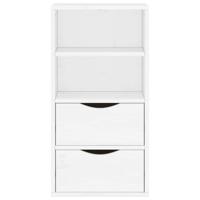 Bijzetkast met lades ODDA 40x24x79 cm massief grenenhout wit - thumbnail