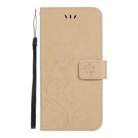 Shop4 - Samsung Galaxy S10e Hoesje - Wallet Case Vlinder Patroon Goud - thumbnail