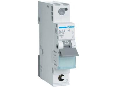 Hager MBS116 Zekeringautomaat 1-polig 16 A